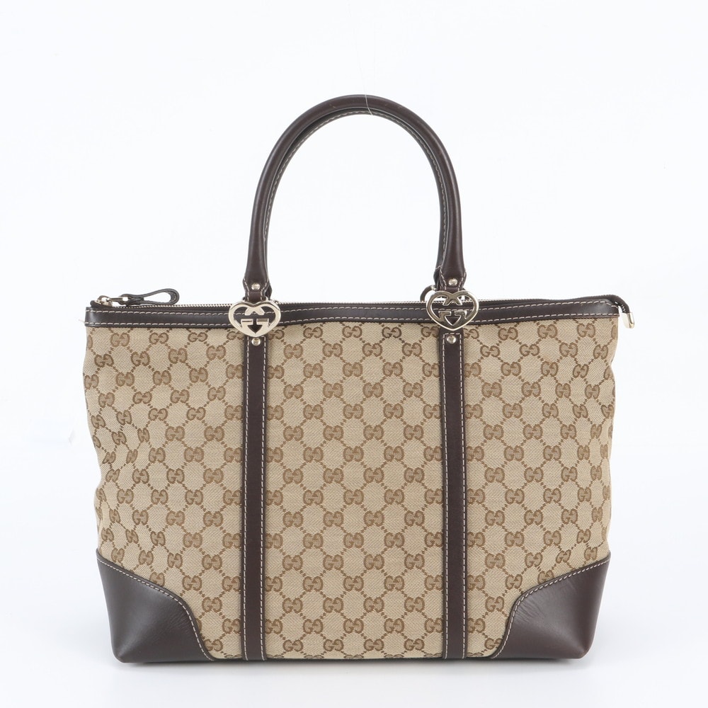■美品 グッチ GGキャンバスラブリー 257068 トート バッグ