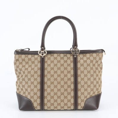 ■美品 グッチ GGキャンバスラブリー 257068 トート バッグ