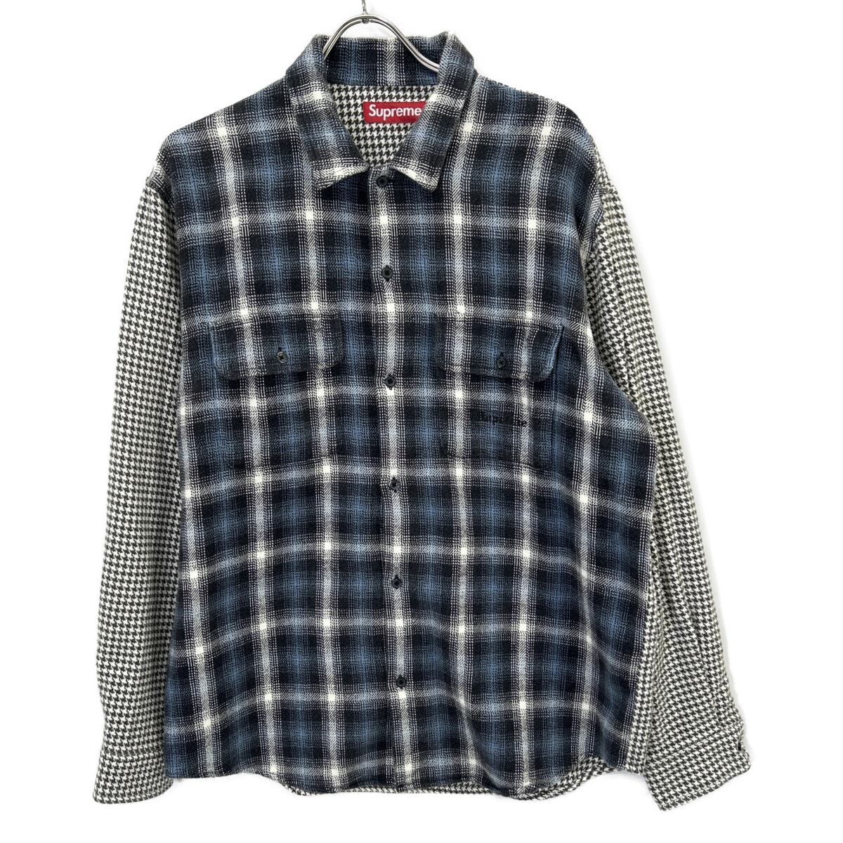 シュプリーム 23AW マルチカラー 総柄 Houndstooth Plaid Flannel Shirt M