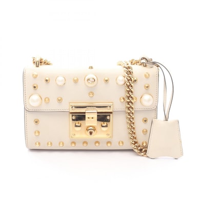 グッチ GUCCI ショルダーバッグ バッグ レザー レディース ホワイト系 432182 【中古】