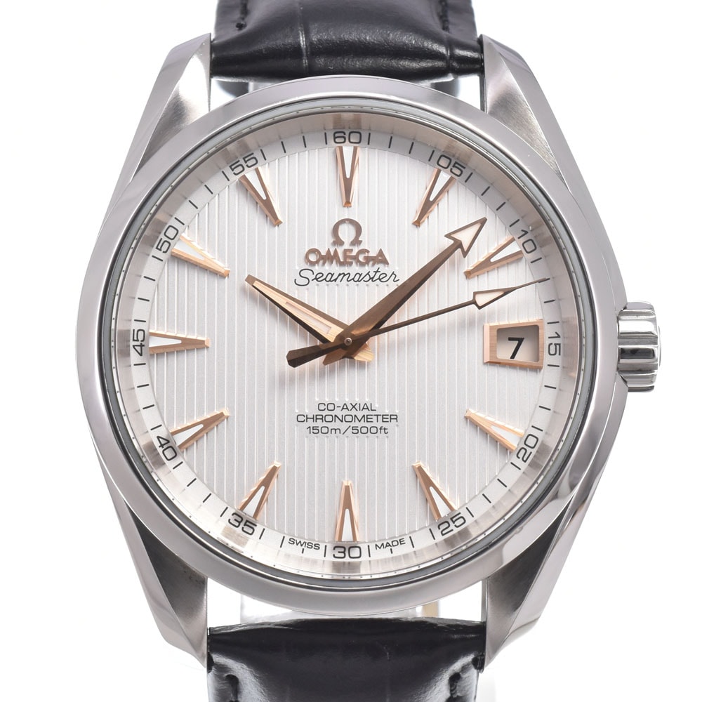 オメガ OMEGA 231.13.39.21.02.00﻿2 シーマスター アクアテラ デイト シルバー 自動巻き メンズ 美品 箱・保証書付き 腕時計 M#150944