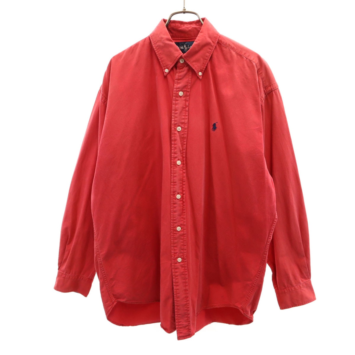 RALPH LAUREN ラルフローレン 90s オールド 長袖 ボタンダウンシャツ L レッド