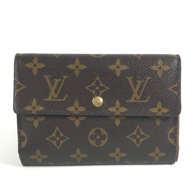 ルイヴィトン LOUIS VUITTON ポルトトレゾールエテュイパピエ M61202 モノグラム 長財布 フラップ 3つ折り財布 モノグラムキャンバス ブラウン