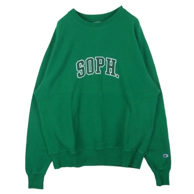 SOPHNET. ソフネット Champion チャンピオン 24SS C8-Z009 REVERSE WEAVE CREWNECK リバースウィーブ スウェット トレーナー グリーン系 L【中古】