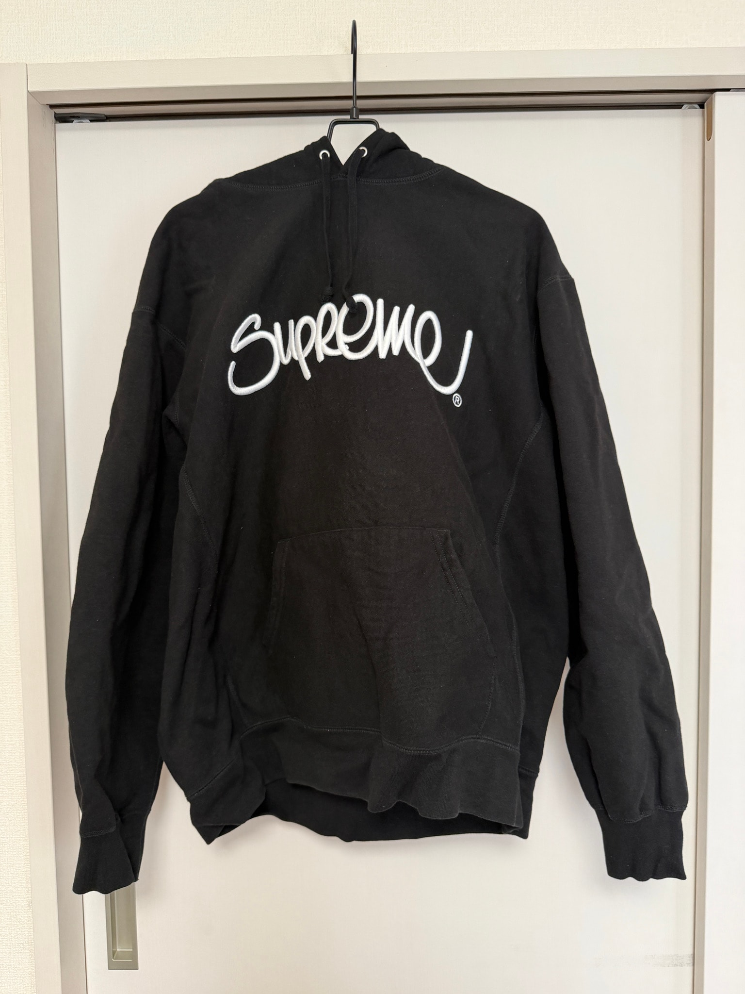Supreme Raised Handstyle Hooded Sweatshirt "Black"