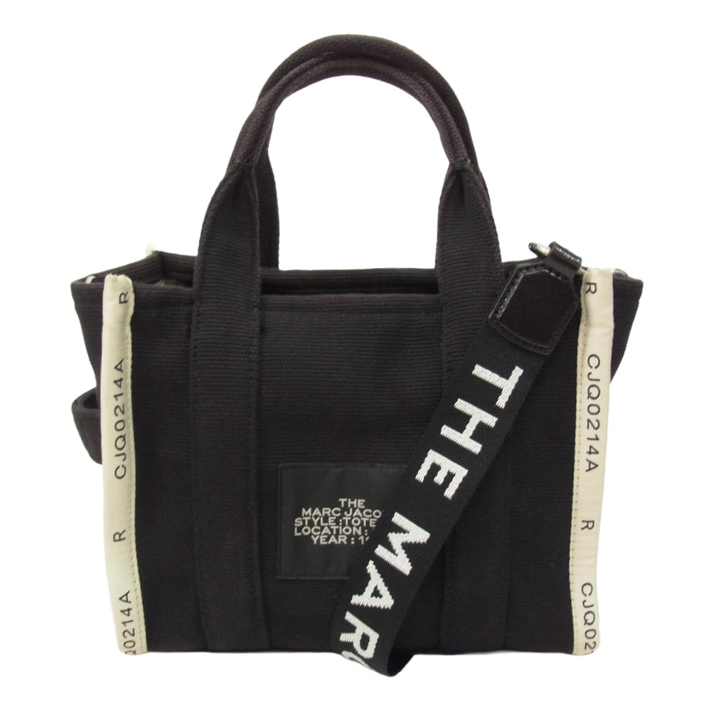 MARC JACOBS マークジェイコブス キャンバス 2WAY ハンドバック トートバッグ ショルダーバッグ ブラック系【中古】
