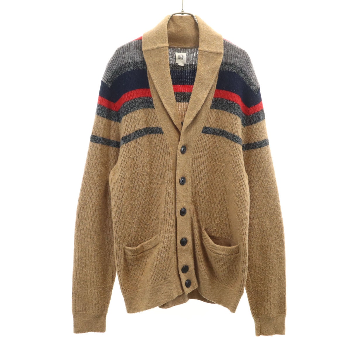 GAP ギャップ 長袖 ショールカラー ニットカーディガン L ベージュ系