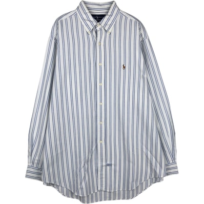 古着 ラルフローレン Ralph Lauren YARMOUTH 長袖 ボタンダウンストライプシャツ メンズL相当/eaa628964
