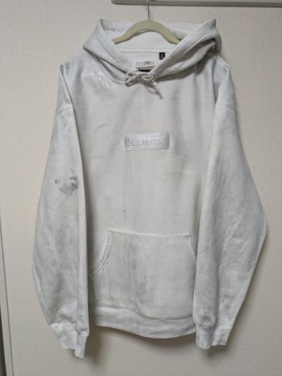Supreme x MM6 Maison Margiela Foil Box Logo Hooded Sweatshirt "White"