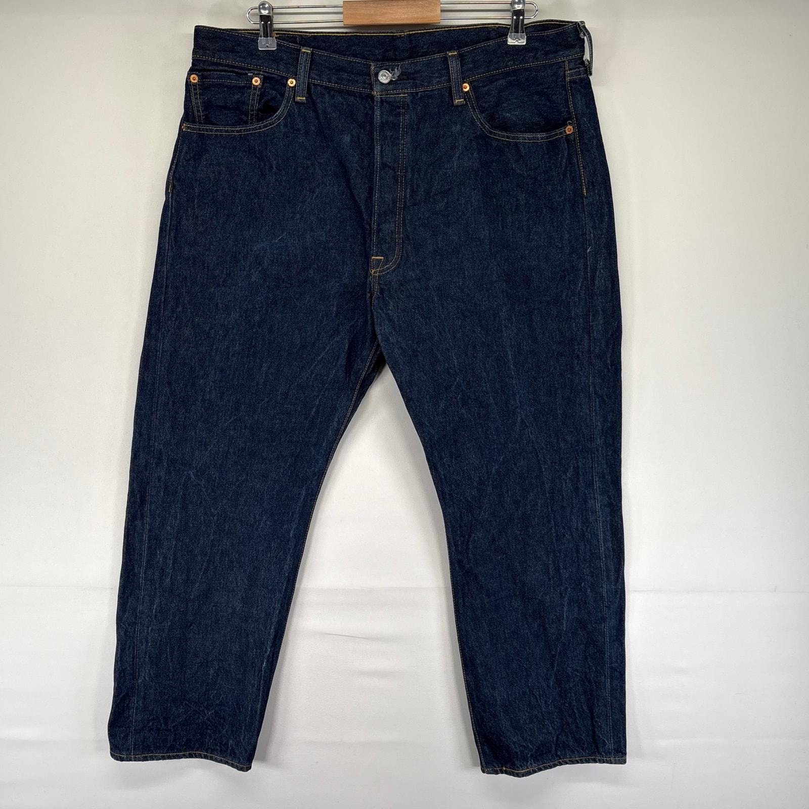 古着 リーバイス Levi's デニム パンツ ボタンフライ 5ポケット ストレート 濃紺 501 ジーンズ ジーパン W40 L30  ネイビー系 メンズ