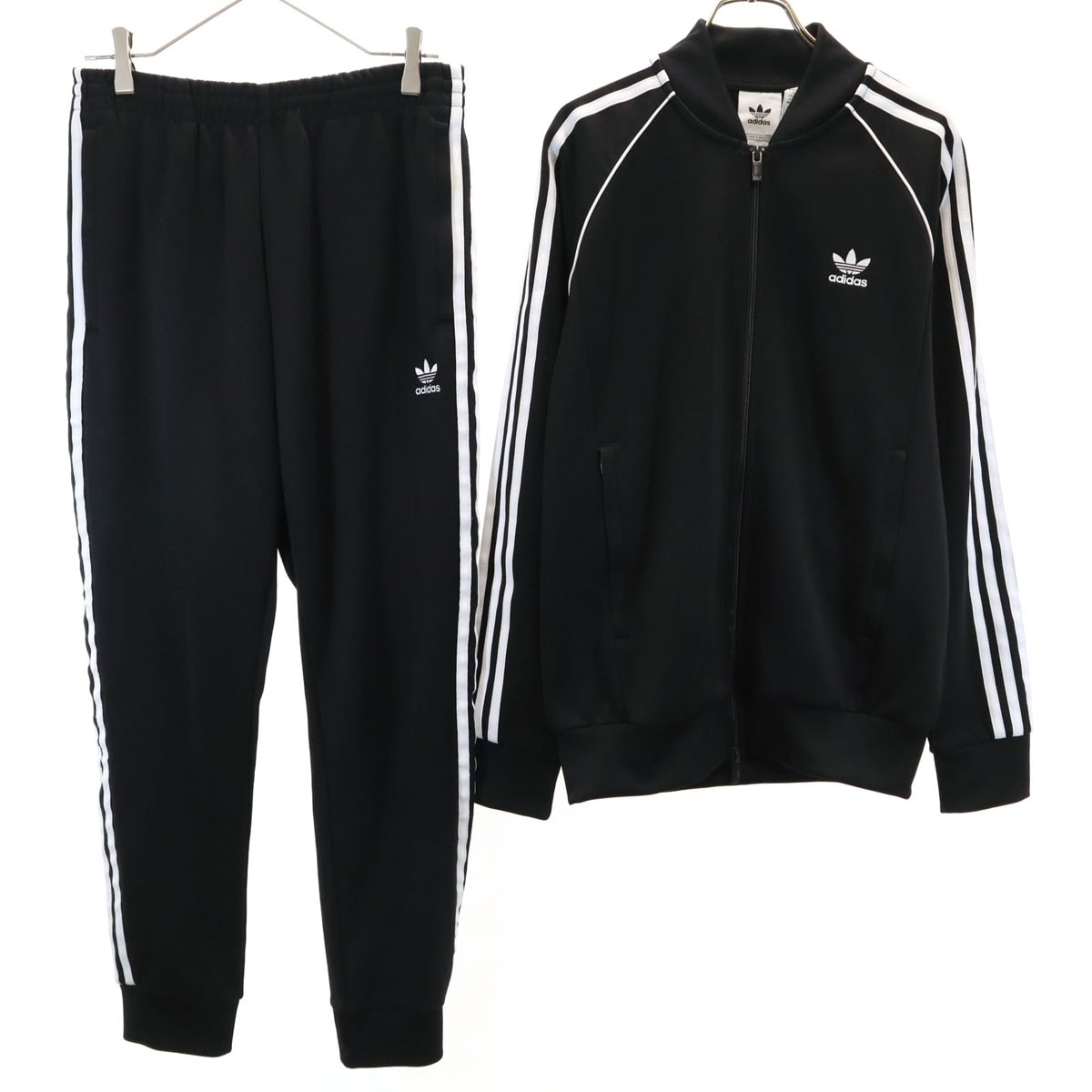 adidas Originals アディダスオリジナルス トレフォイルロゴ トラックジャケット 上下セットアップ L ブラック ジャージ