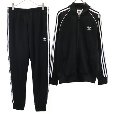 adidas Originals アディダスオリジナルス トレフォイルロゴ トラックジャケット 上下セットアップ L ブラック ジャージ