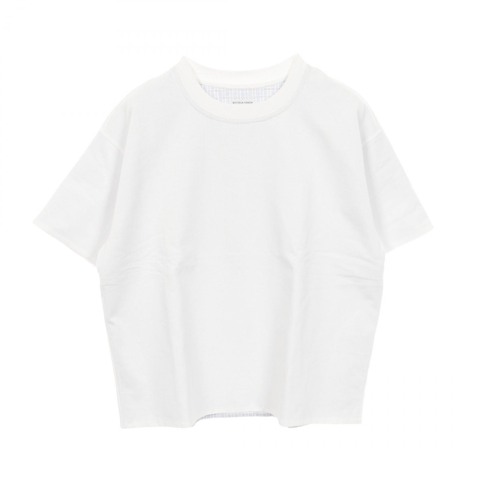 ボッテガヴェネタ BOTTEGA VENETA ダブルレイヤー カットソー 衣料品 トップス コットン レディース ホワイト系 【中古】