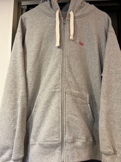 Supreme Small Box Drawcord Zip Up Hooded Sweatshirt "Heather Grey"