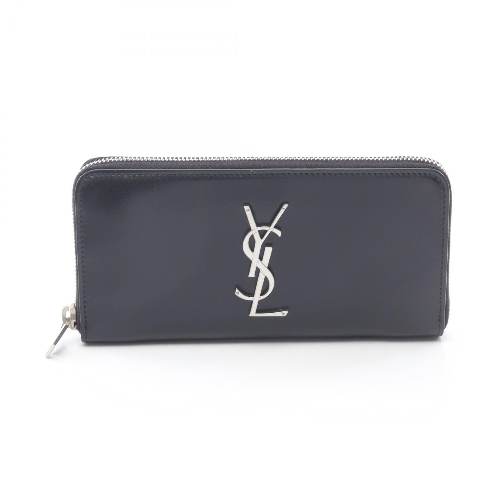 サンローランパリ SAINT LAURENT PARIS モノグラム ラウンド長財布 ラウンド長財布 財布 レザー メンズ レディース ブラック系 6174150SX0E1000 【新品】