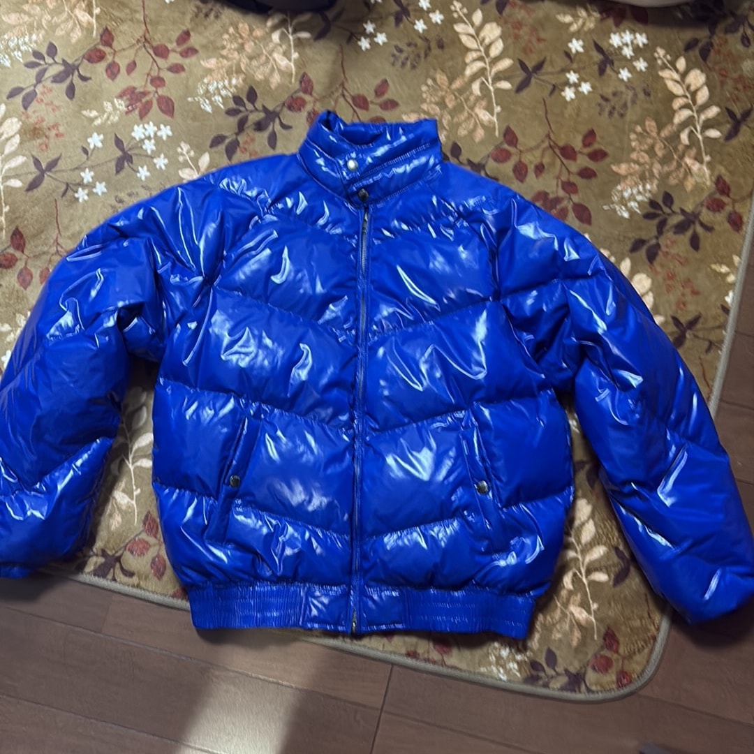 Supreme x Schott Glossy Lightweight Down Puffer Jacket "Royal"