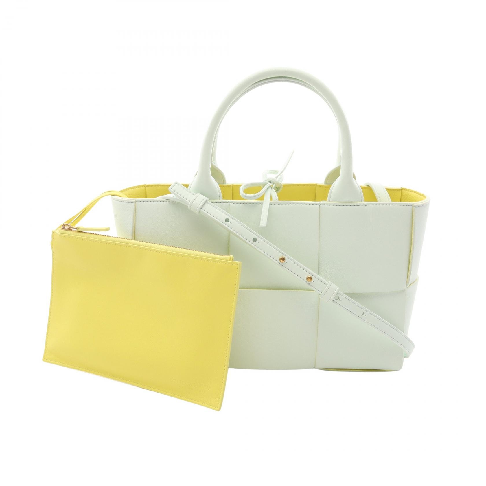 ボッテガヴェネタ BOTTEGA VENETA ミニアルコ トートバッグ バッグ レザー レディース グリーン系 【中古】