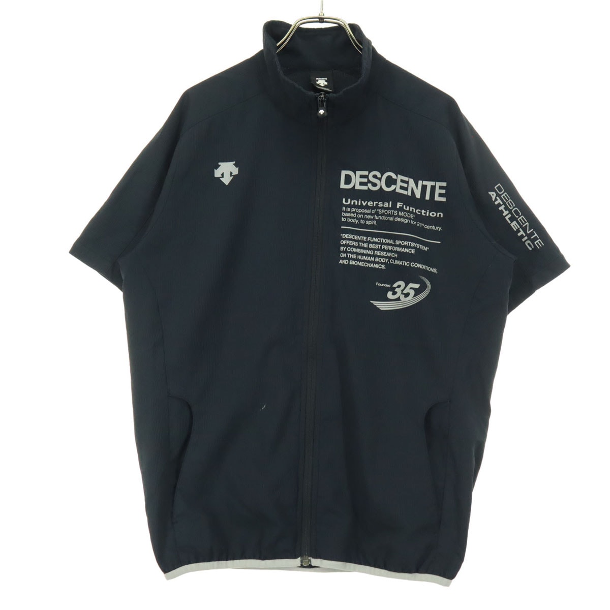 DESCENTE デサント 半袖 フルジップ トラックジャケット M ブラック