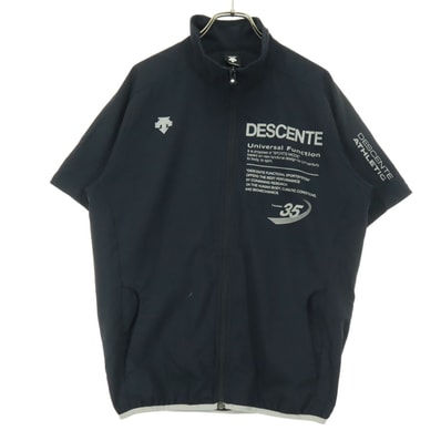 DESCENTE デサント 半袖 フルジップ トラックジャケット M ブラック