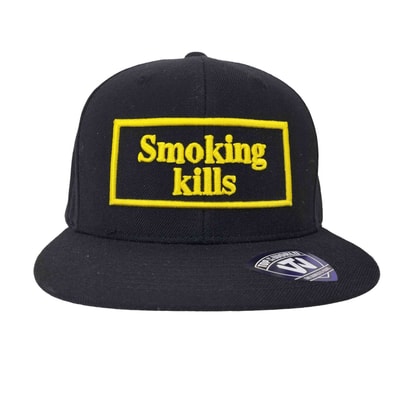 SMOKING KILLS 刺繍 スナップバック キャップ【1143239719158】