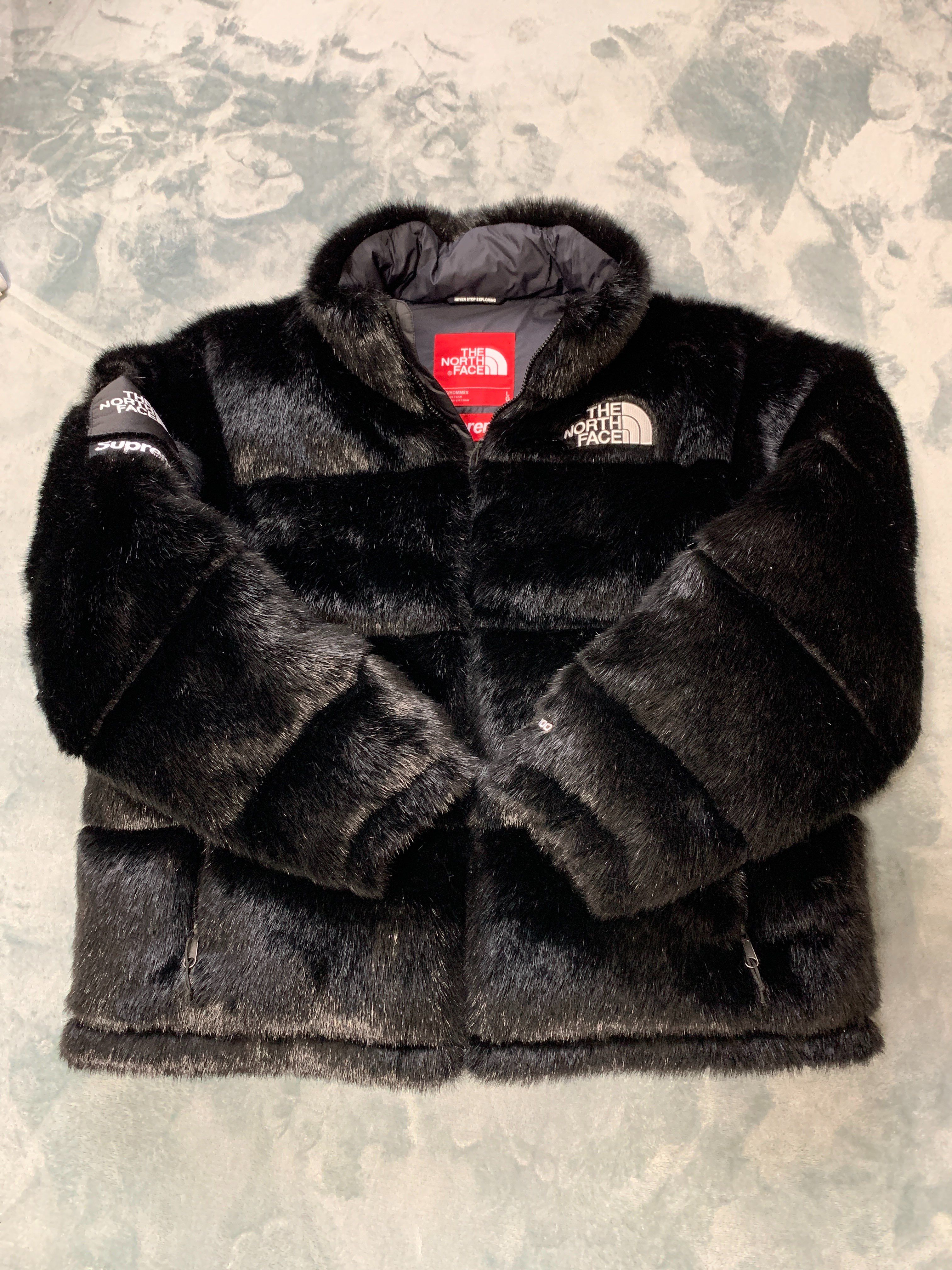 Supreme x The North Face Faux Fur Nuptse Jacket "Black"