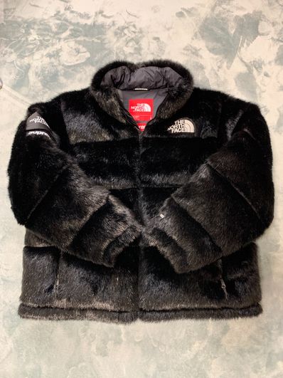 Supreme x The North Face Faux Fur Nuptse Jacket "Black"