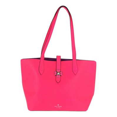 美品 Kate Spade ケイトスペード ピンク パープル シルバー金具 PVC トートバッグ ショルダーバッグ 601035 【中古】
