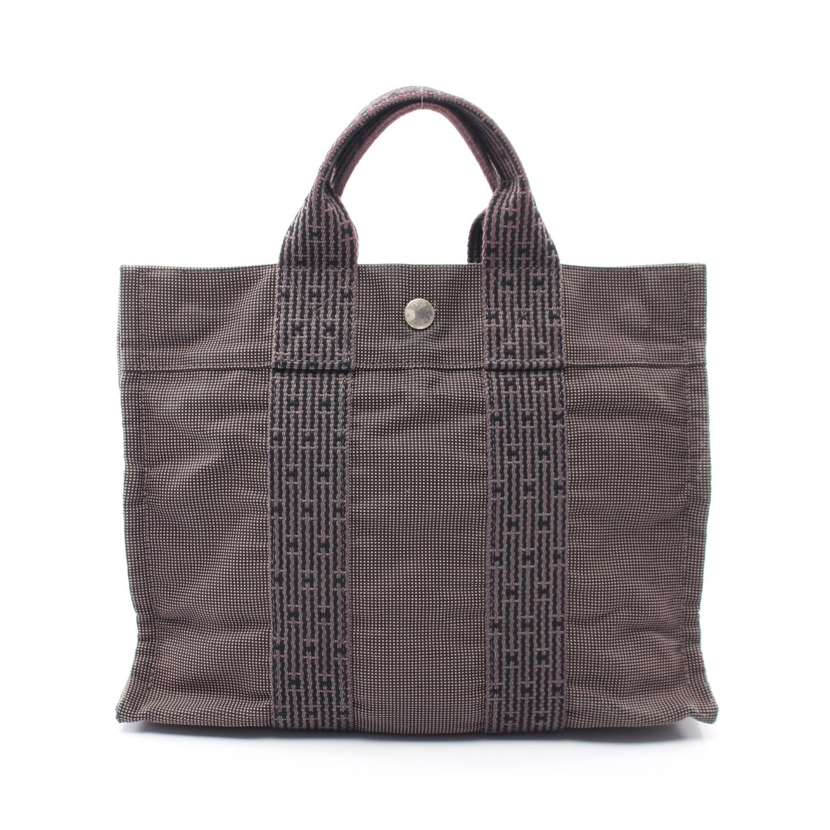 エルメス HERMES エールラインPM トートバッグ バッグ キャンバス レディース グレー系 【中古】