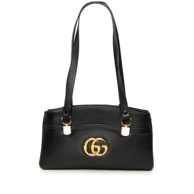 グッチ GGマーモント アリー トートバッグ ショルダーバッグ 550130 ブラック ゴールド レザー レディース GUCCI 中古
