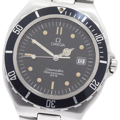 オメガ シーマスター200m ラージサイズ デイト メンズ 【中古】