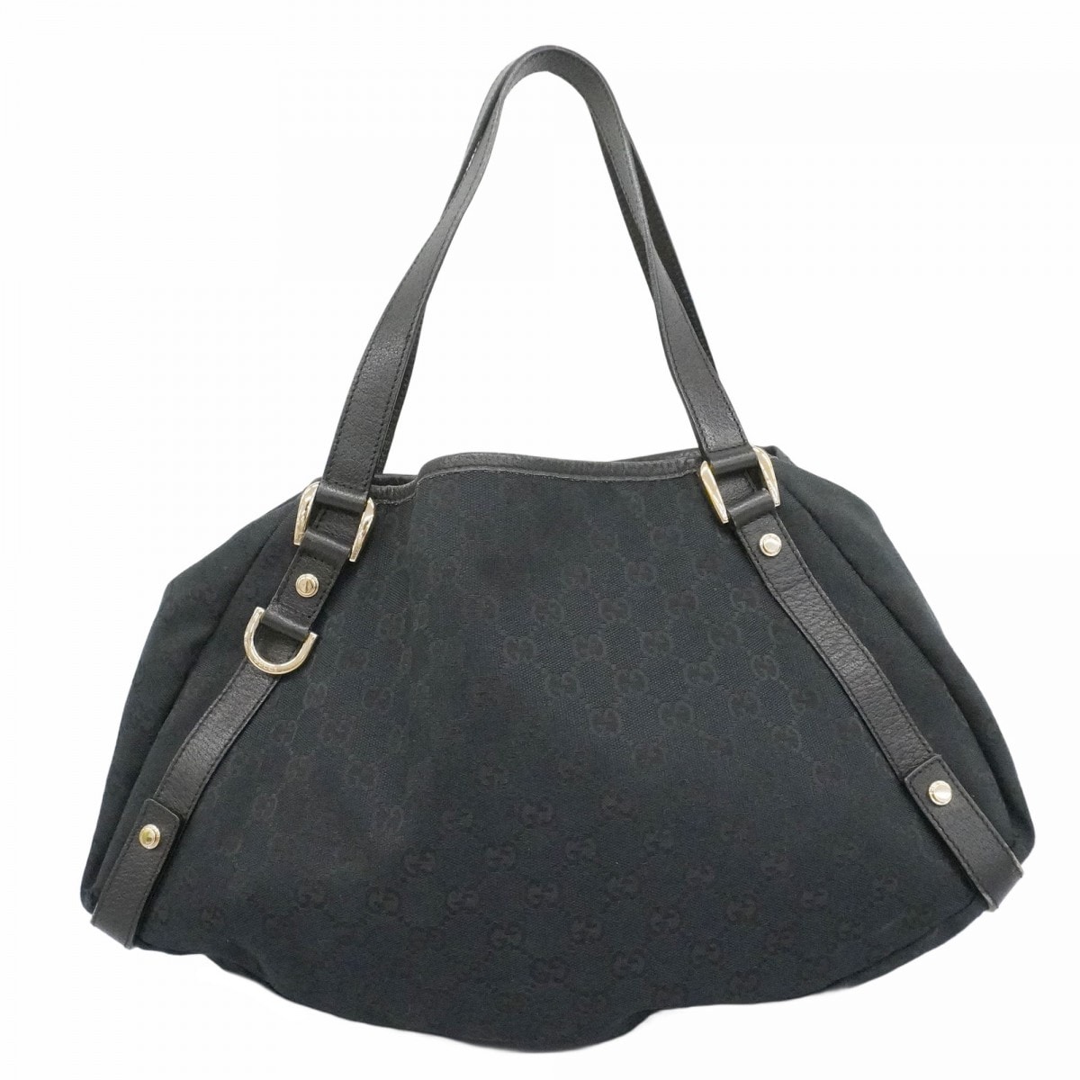 【6dc3525】グッチ トートバッグ GGキャンバス 130736 キャンバス ブラック ゴールド金具【中古】レディース