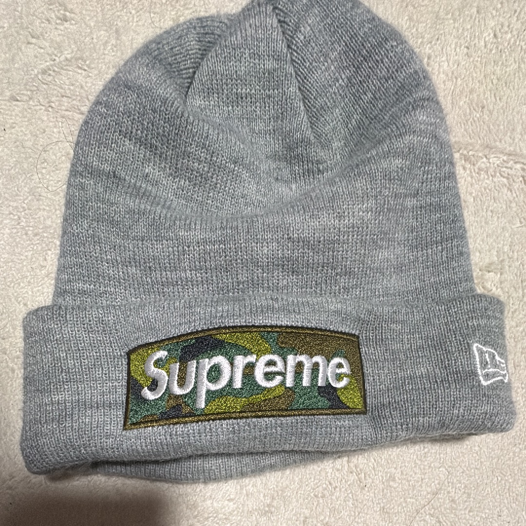 Supreme New Era Box Logo Beanie "Heather Grey" (23FW)