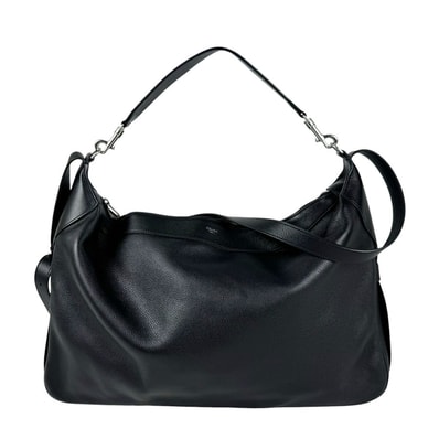 セリーヌ CELINE ショルダーバッグ ハンドバッグ ラージ ストラップ ロミー レザー ブラック レディース【中古】 z11287