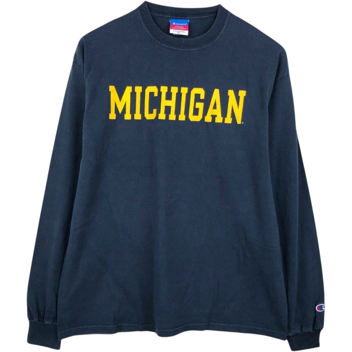古着 チャンピオン Champion AUTHENTIC ATHLETIC APPAREL MICHIGAN ミシガン大学 ロングTシャツ ロンT メンズXL相当/eaa678604