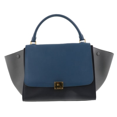 CELINE セリーヌ トラペーズ 2WAY ショルダーバッグ ハンドバッグ 169543 レザー ブルー レディース【中古】