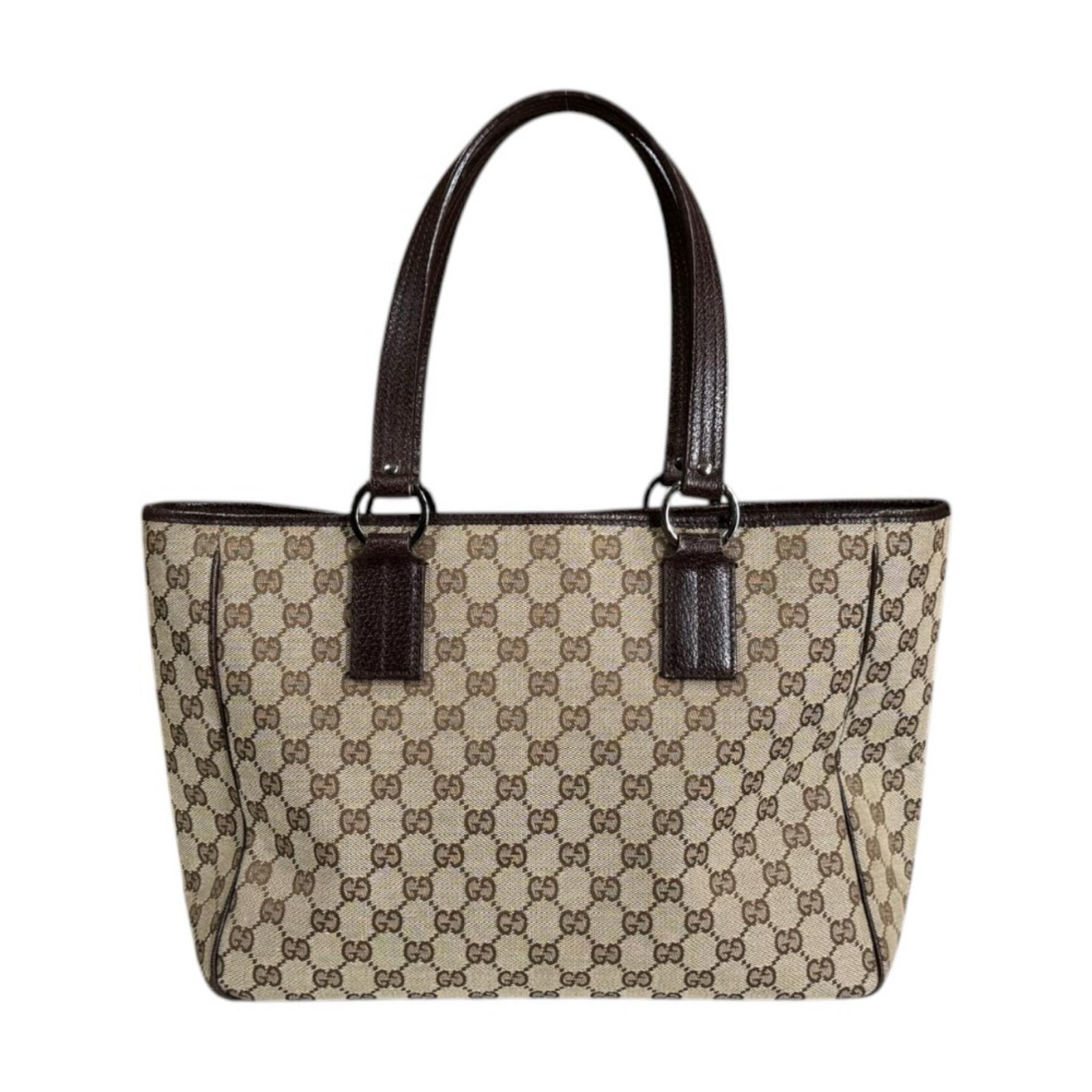 グッチ GGキャンバス トートバッグ GGキャンバス 113017 ベージュ レディース GUCCI  中古