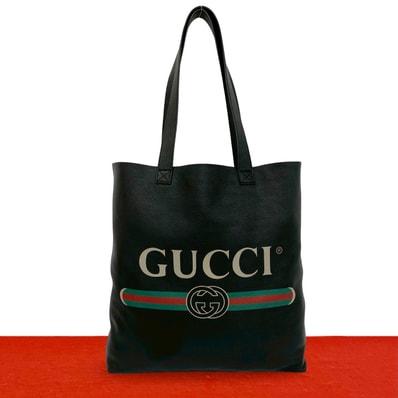 GUCCI グッチ シェリーライン GG ロゴ レザー トートバッグ ブラック
28477