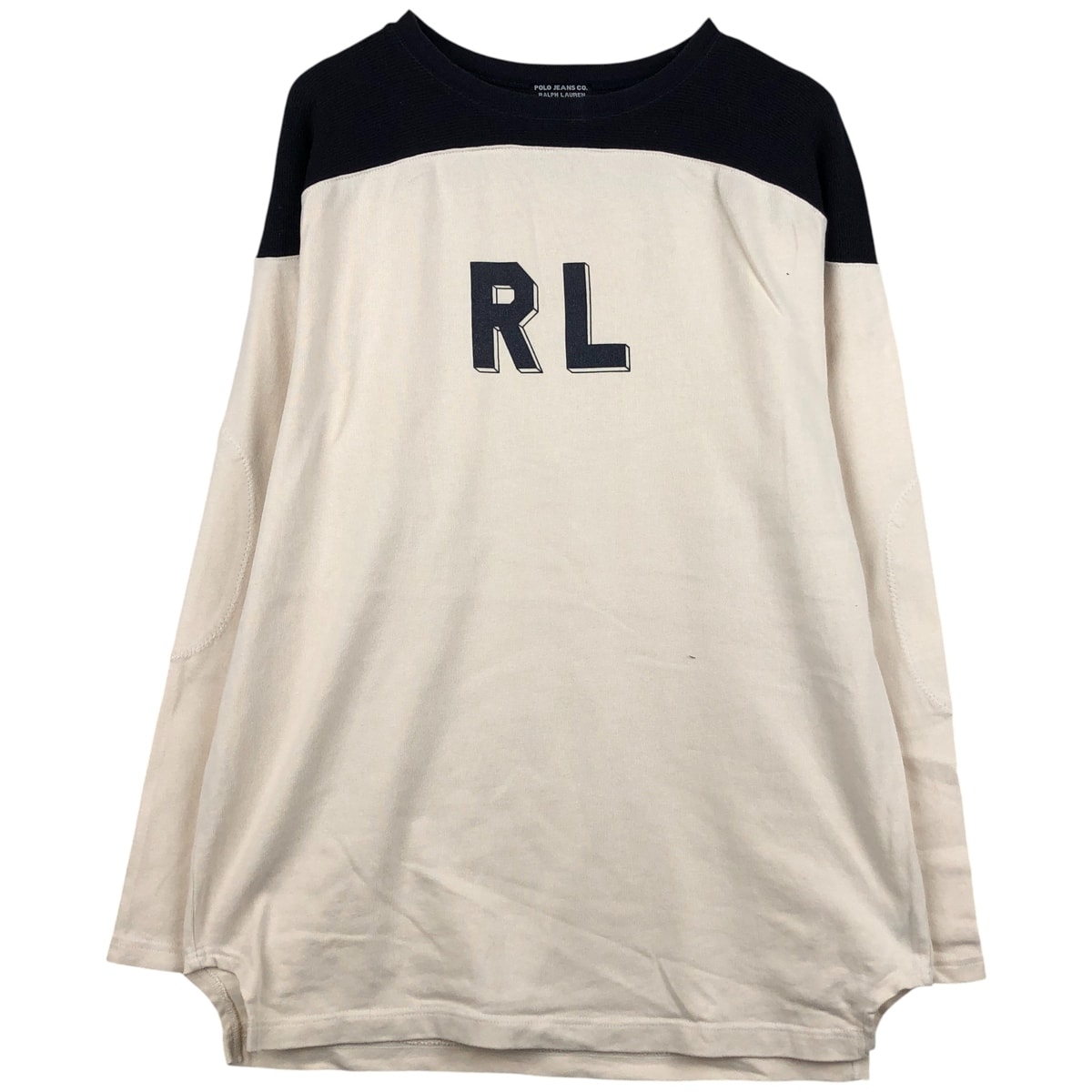 古着 00年代 ラルフローレン Ralph Lauren POLO JEANS COMPANY ツートン ロゴスウェットシャツ トレーナー メンズM相当/eaa483183