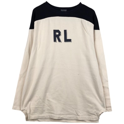 古着 00年代 ラルフローレン Ralph Lauren POLO JEANS COMPANY ツートン ロゴスウェットシャツ トレーナー メンズM相当/eaa483183