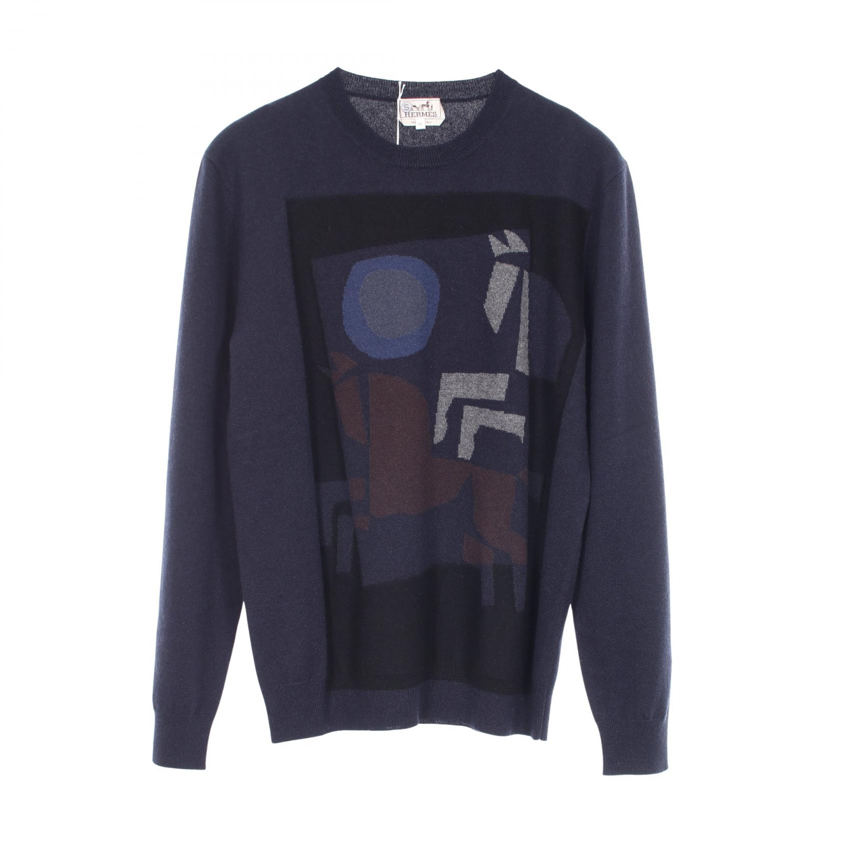 エルメス HERMES ヴェルキーラブ セーター 衣料品 トップス カシミヤ メンズ ネイビー系 / ブラック系 / マルチカラー 【中古】