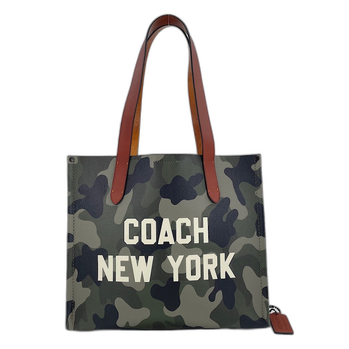 コーチ COACH リレートートバッグ34・カモプリント アンド コーチグラフィック 34 カモフラージュ トートバッグ レザー【中古】
