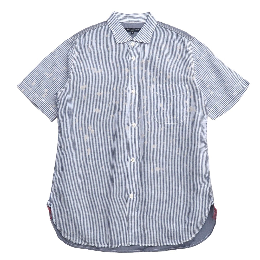 COMME des GARCONS HOMME コムデギャルソンオム 半袖シャツ サイズS AD2012 切替 ブリーチ加工 ブランド古着【中古】20260807/PU0217