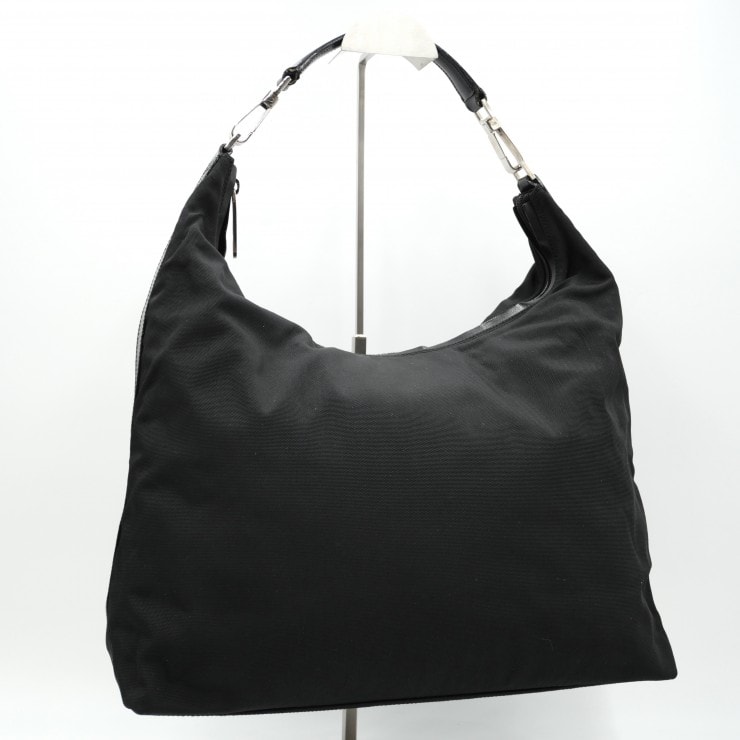 GUCCI(グッチ) ナイロン ワンショルダーバッグ ハンドバッグ ブラック シルバー金具 レディース 001・1955・3444 【中古】