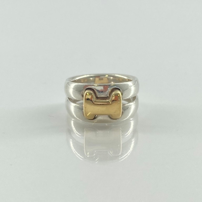 HERMES(エルメス) オランプ Ag925/Au750 #46 リング・指輪 6.68g ゴールド×シルバー