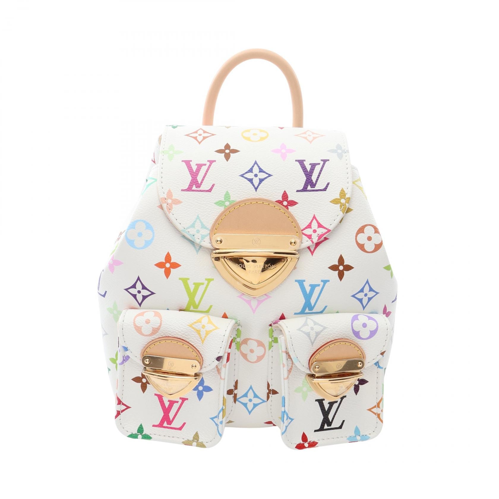 ルイ・ヴィトン LOUIS VUITTON LV × TM ヴェニス モノグラムマルチカラー リュックサック バックパック バッグ PVCコーティングキャンバス レザー レディース ホワイト系 M13081 【中古】