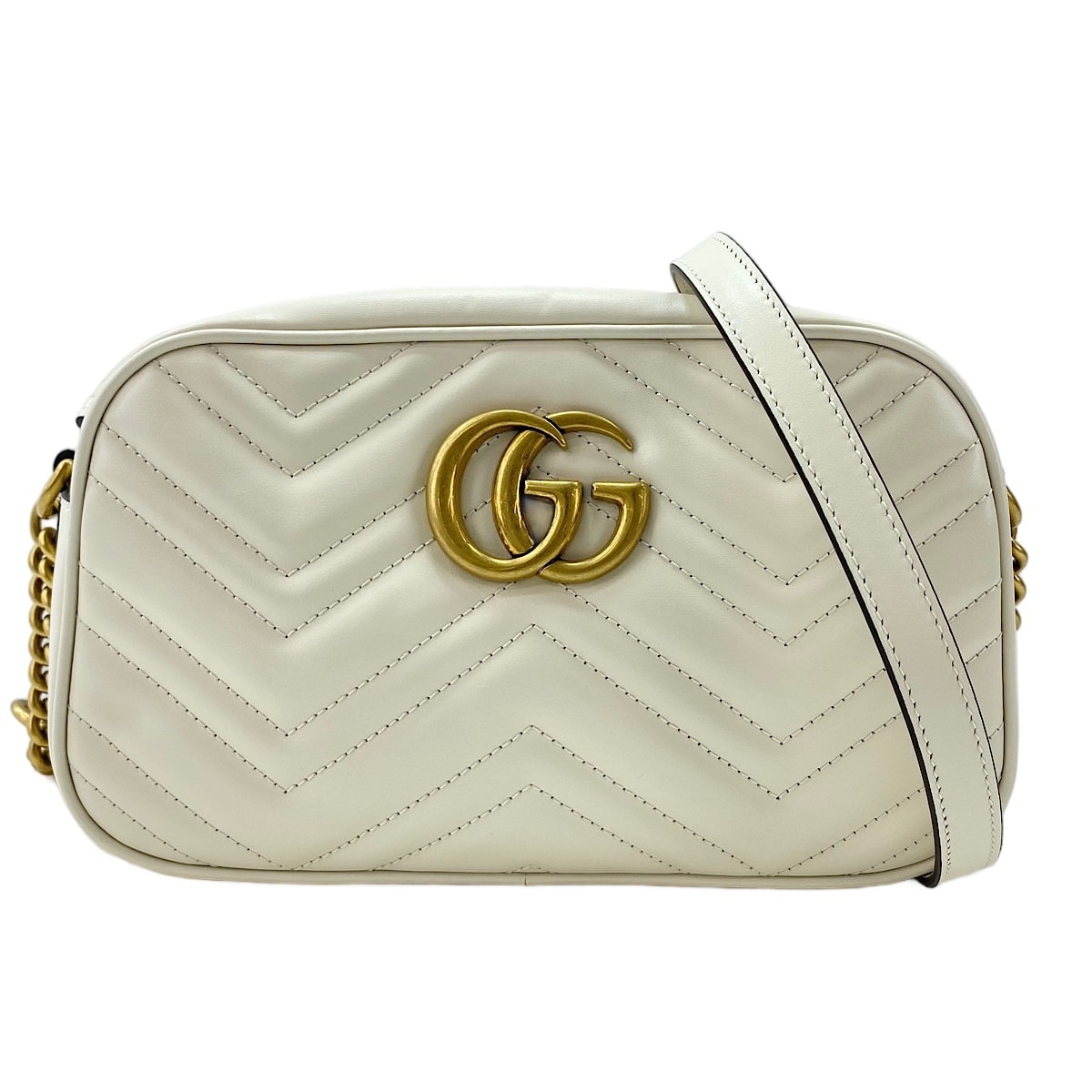 グッチ GUCCI レザー GGマーモント ショルダーバッグ【中古】