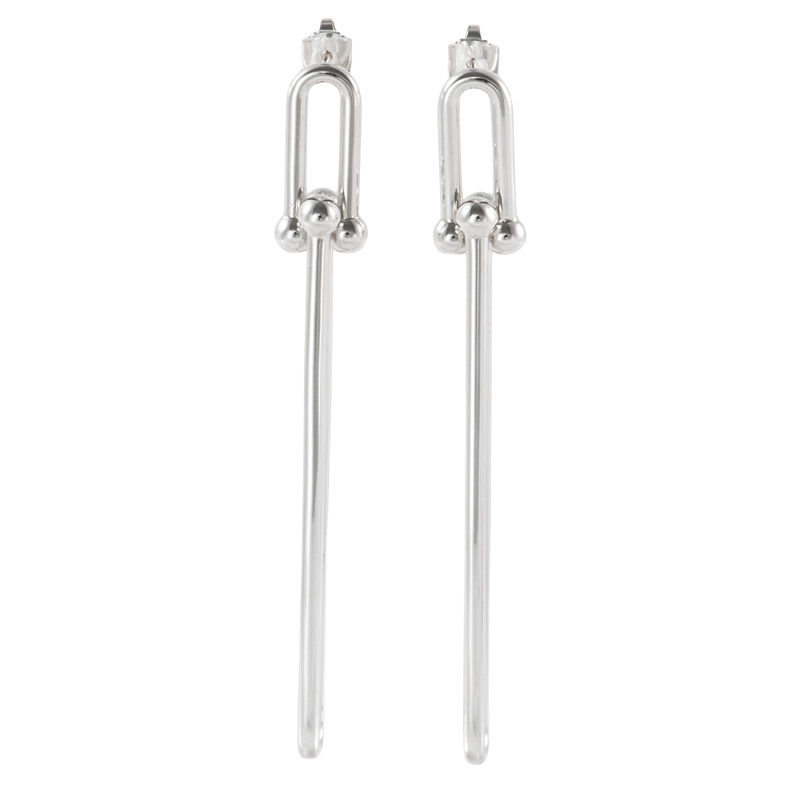 TIFFANY&Co. ティファニー ハードウェア ダブルロング リンク  ピアス シルバー【中古】