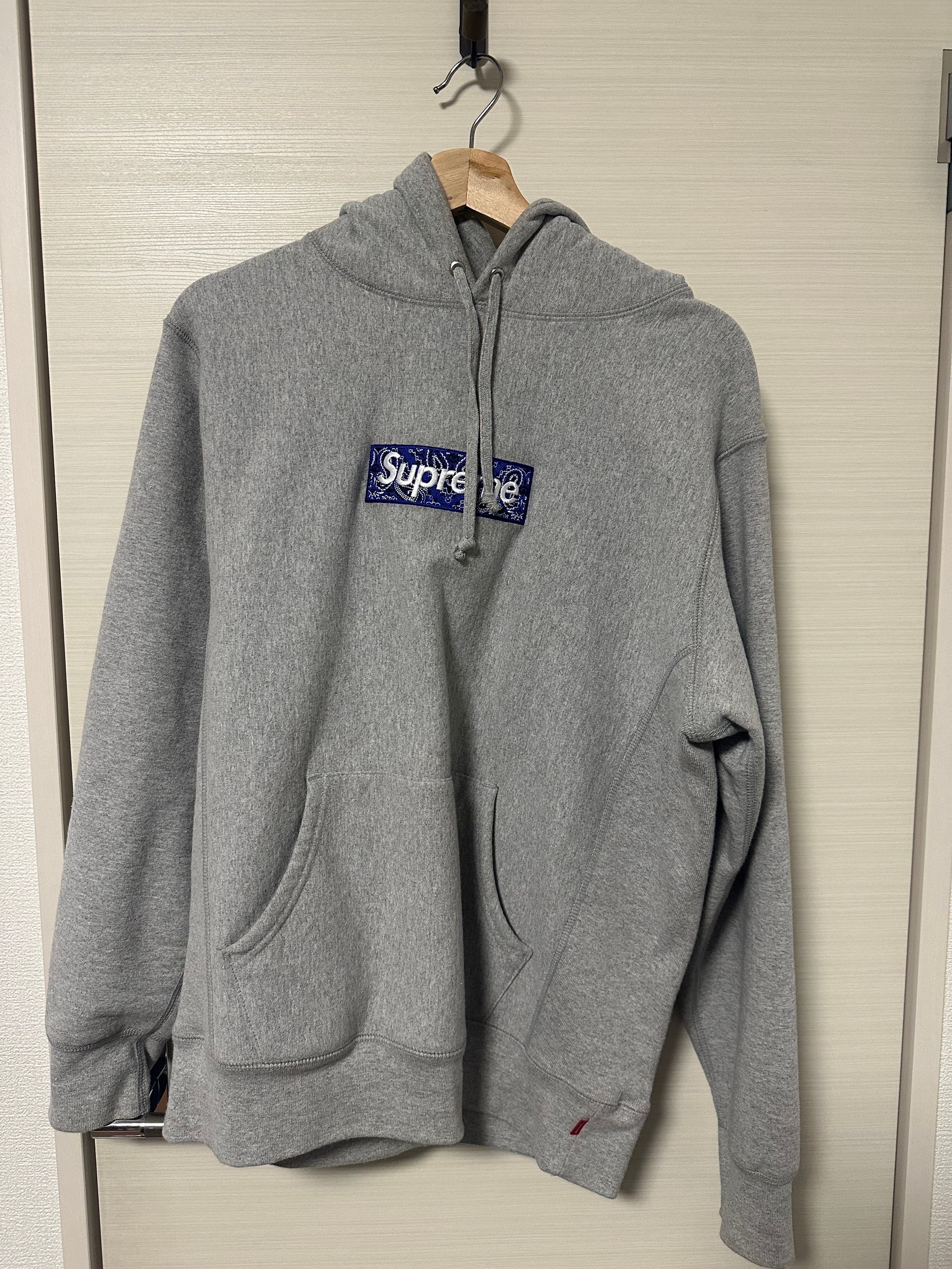 Supreme Bandana Box Logo Hooded Sweatshirt "Grey"