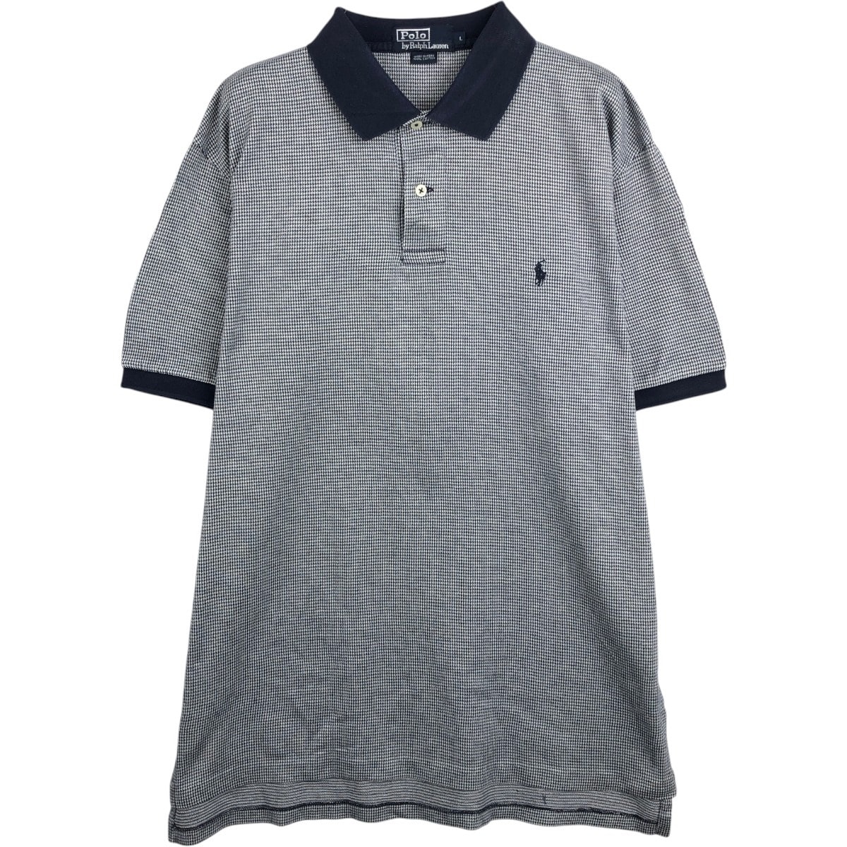 古着 ラルフローレン Ralph Lauren POLO by Ralph Lauren 千鳥格子柄 半袖 ポロシャツ メンズL相当/eaa657493