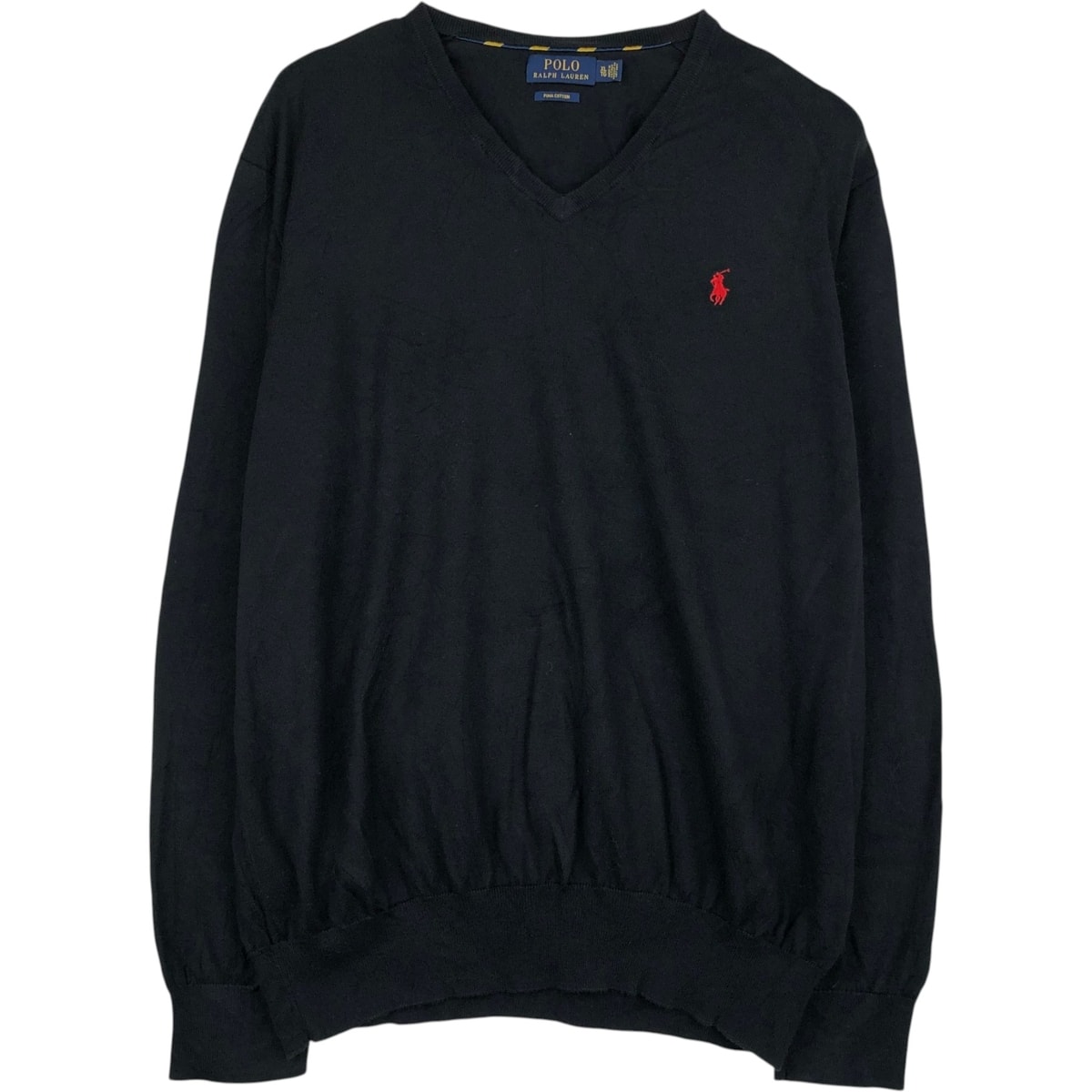 古着 ラルフローレン Ralph Lauren POLO RALPH LAUREN Vネック コットンニットセーター メンズXL相当/eaa645874